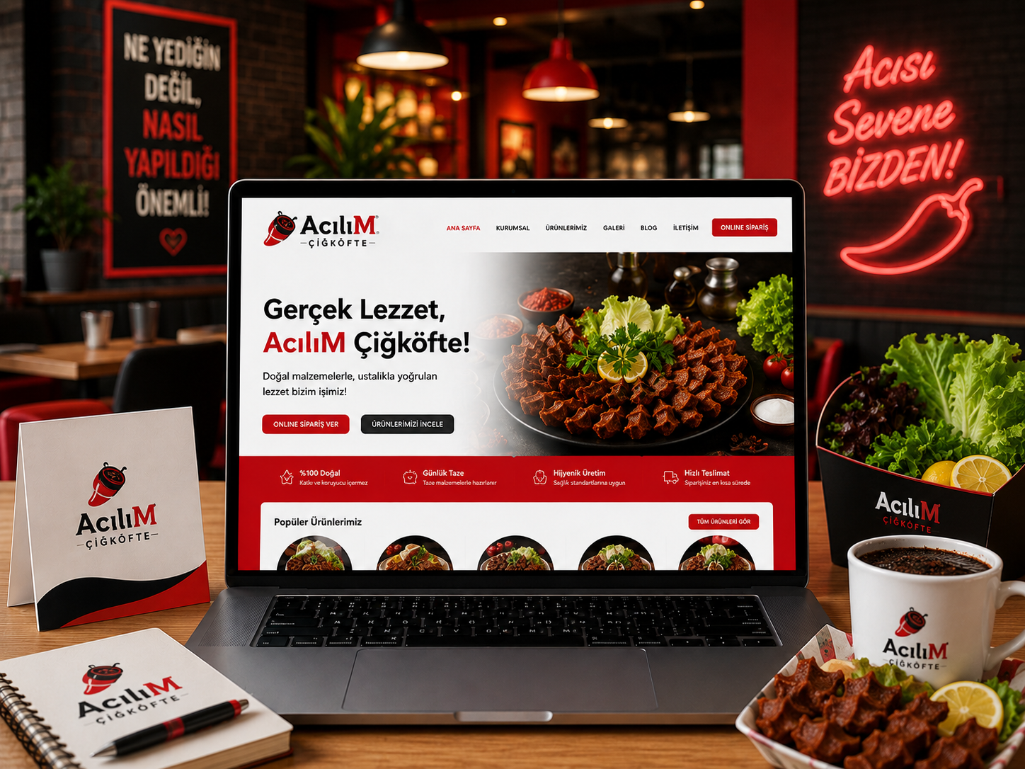 Çiğ Köfte Sitesi hazır web tasarım paketi