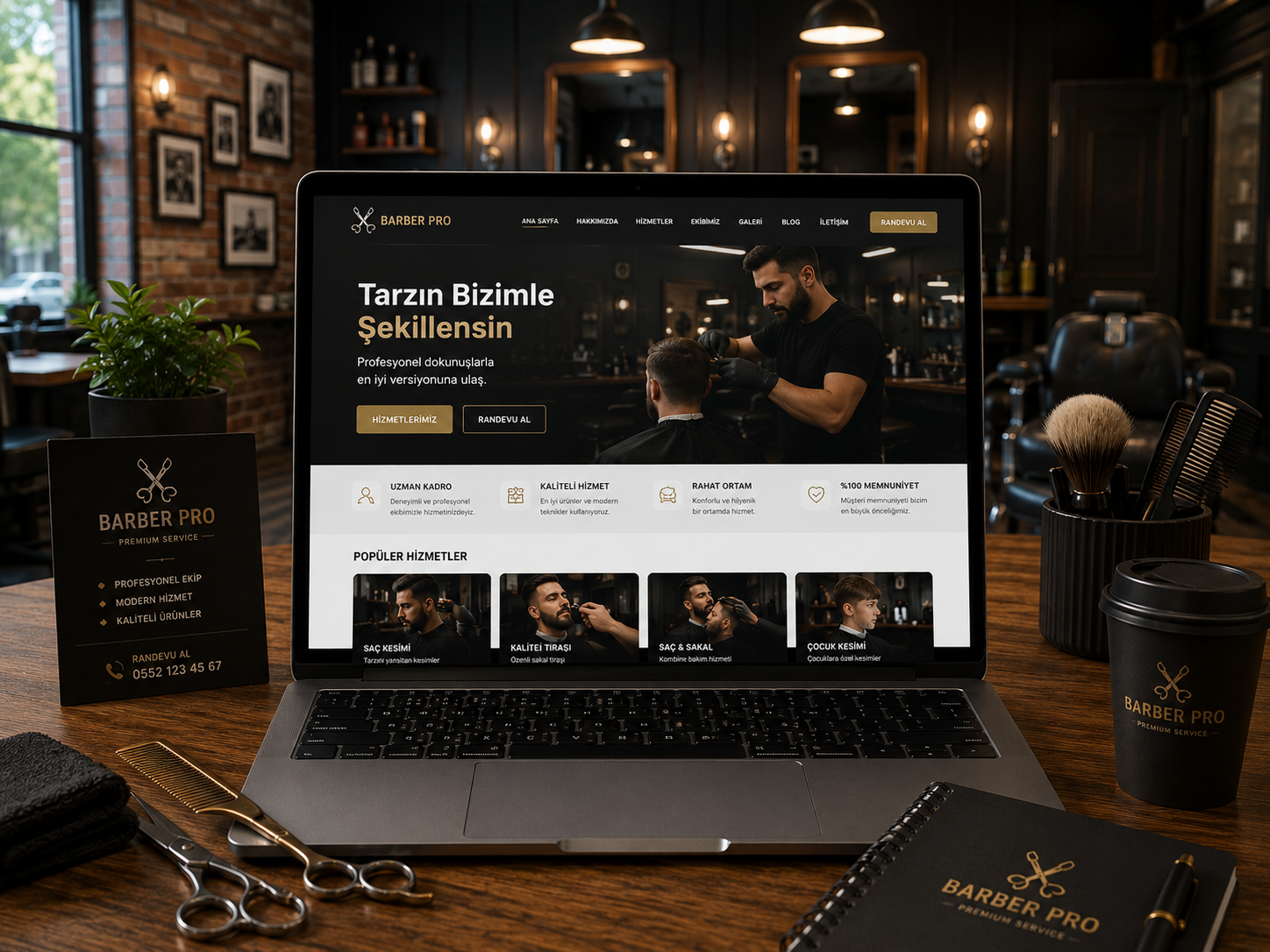 Berber Sitesi hazır web tasarım paketi