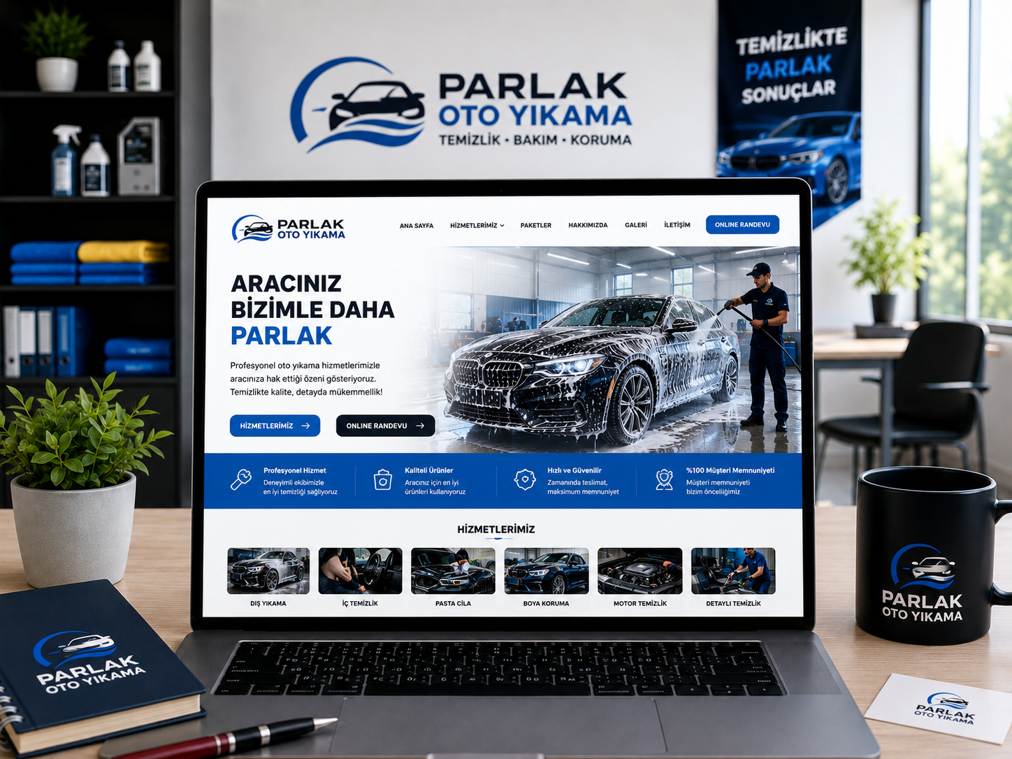 Oto Yıkama hazır web tasarım paketi