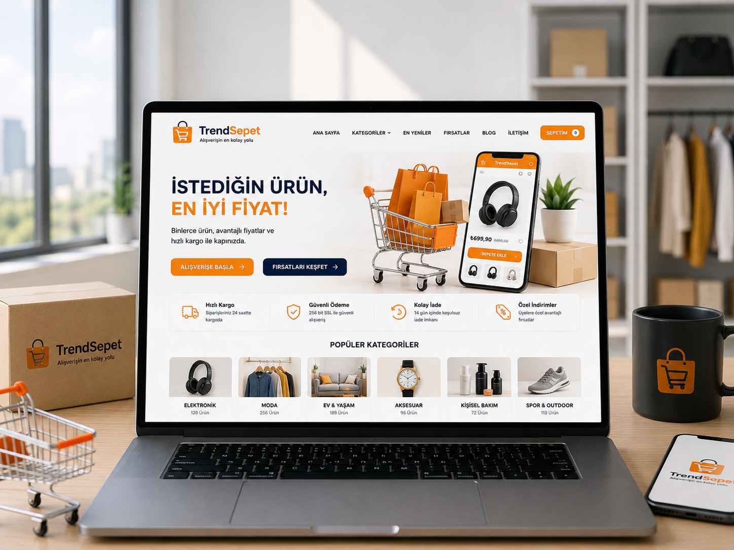 E-Ticaret Mini Site hazır web tasarım paketi