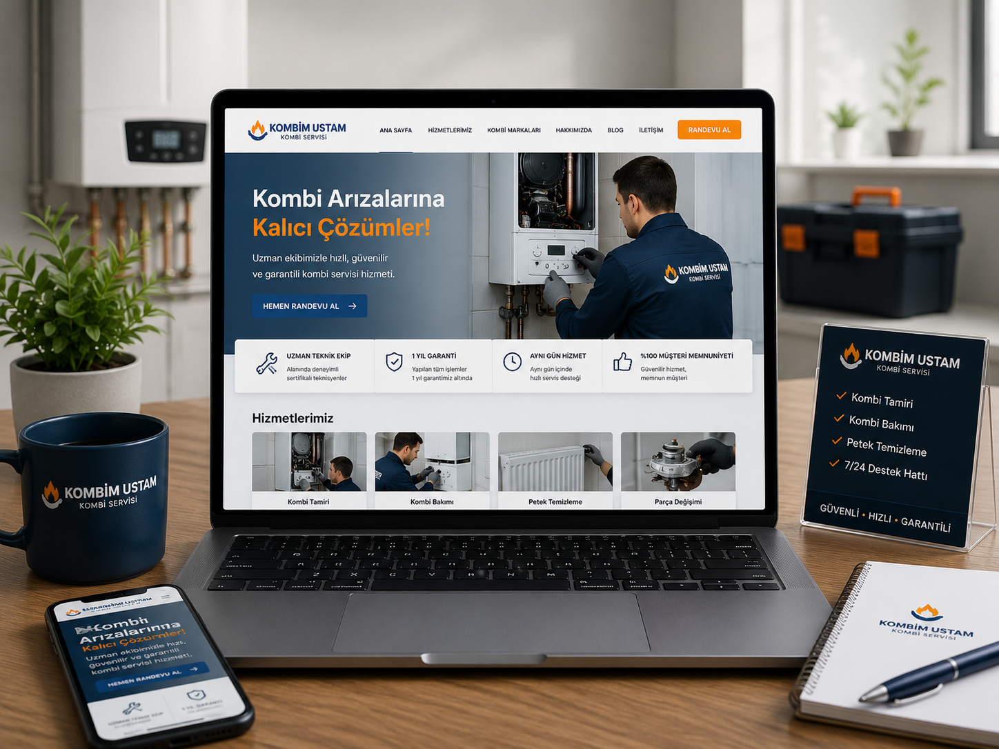 Kombi Servisi Sitesi hazır web tasarım paketi