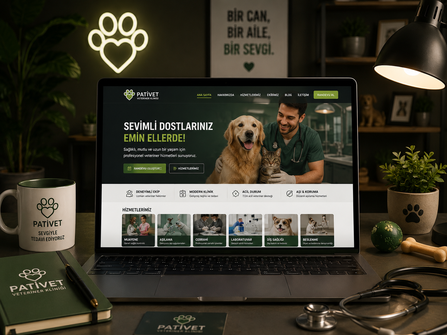 Veteriner Kliniği hazır web tasarım paketi