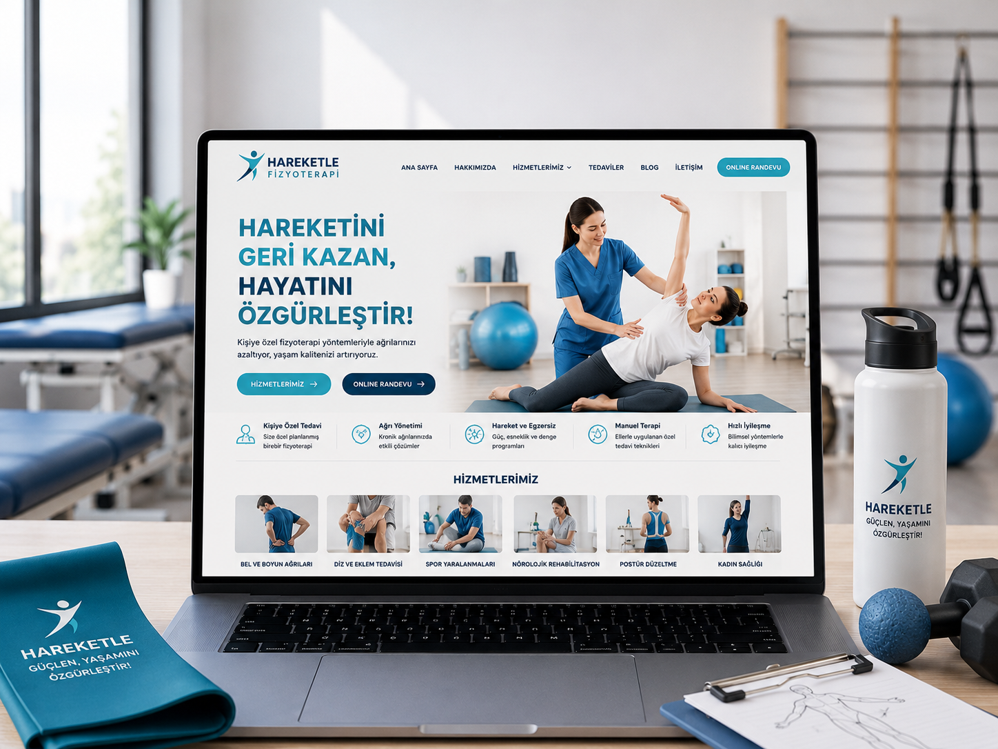Fizyoterapist Sitesi hazır web tasarım paketi
