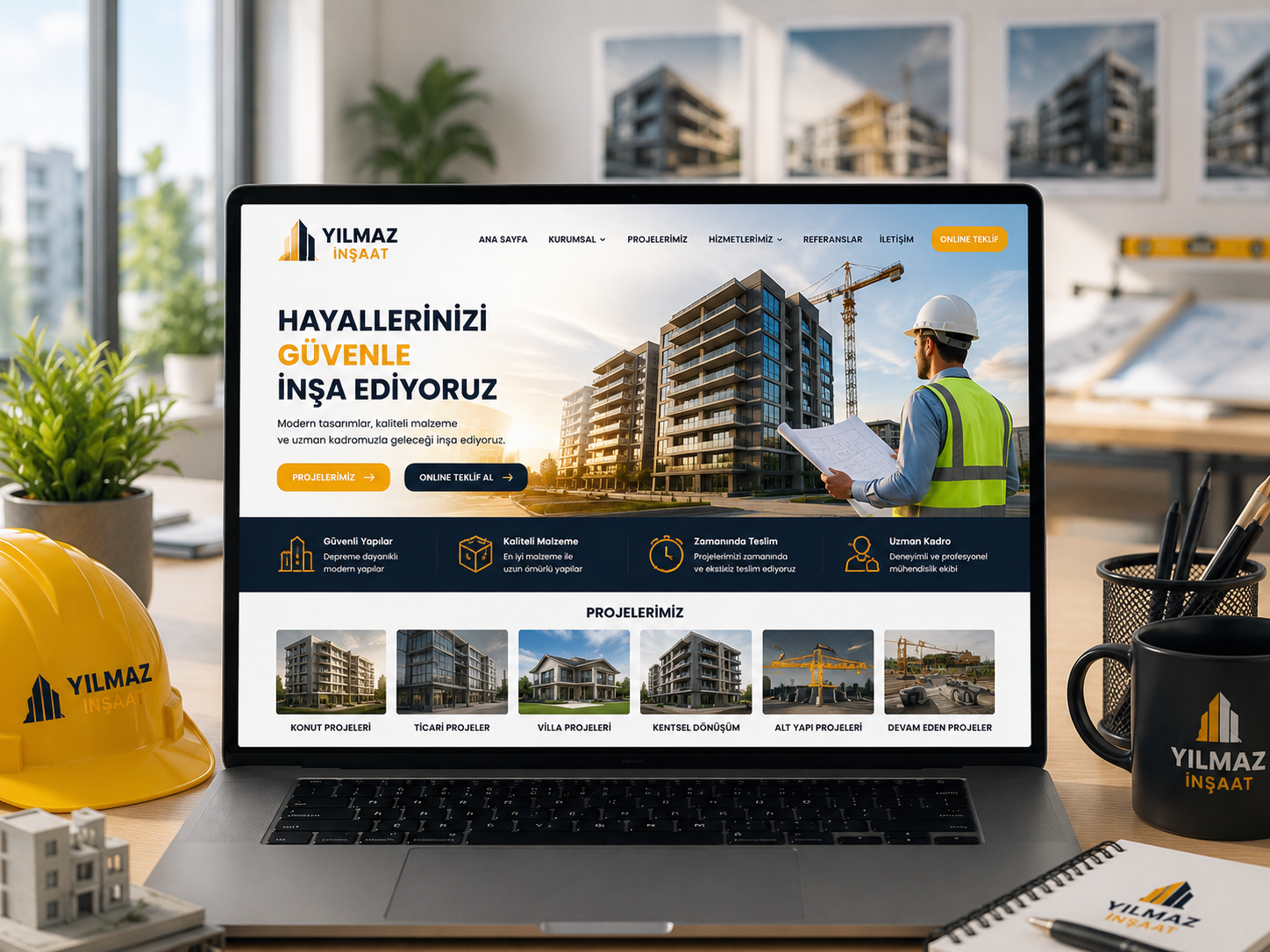 İnşaat Sitesi hazır web tasarım paketi